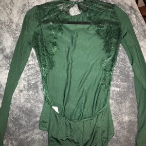 Long sleeve open back body suit